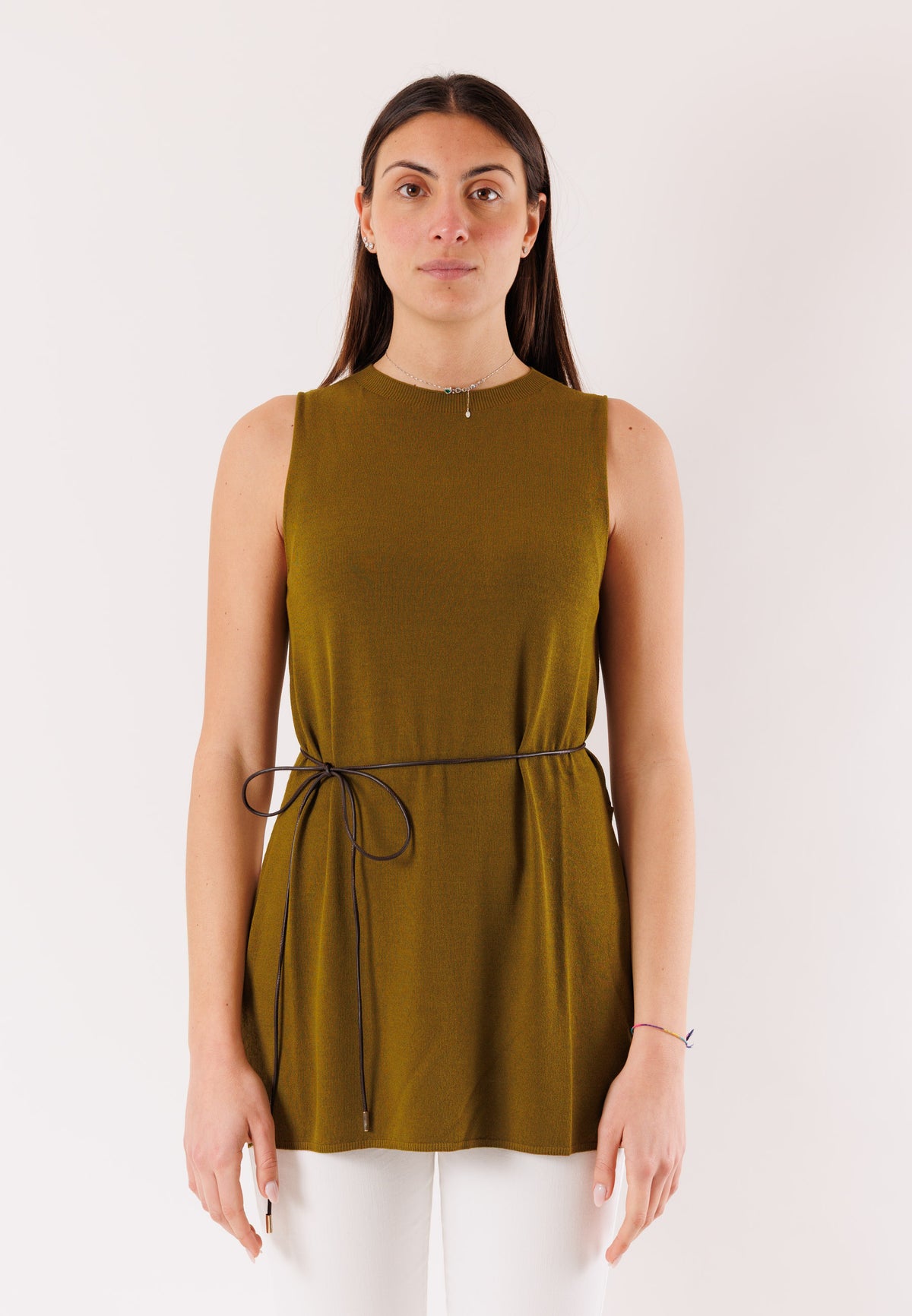 gilet lungo con cinturina 3M1521C