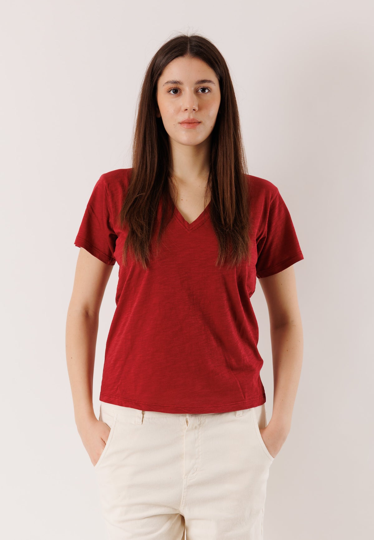 T-shirt scollo V morbida D42515