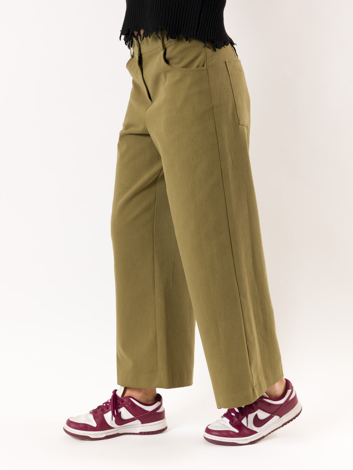 MESANGE Women's Green Trousers