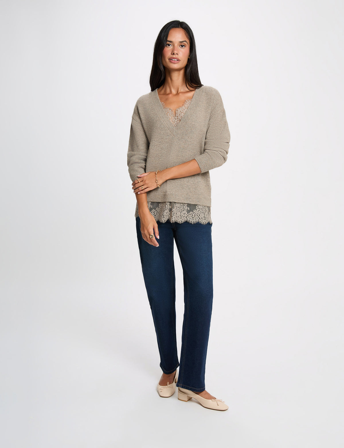 Morgan MALICE maglia pizzo effetto layering