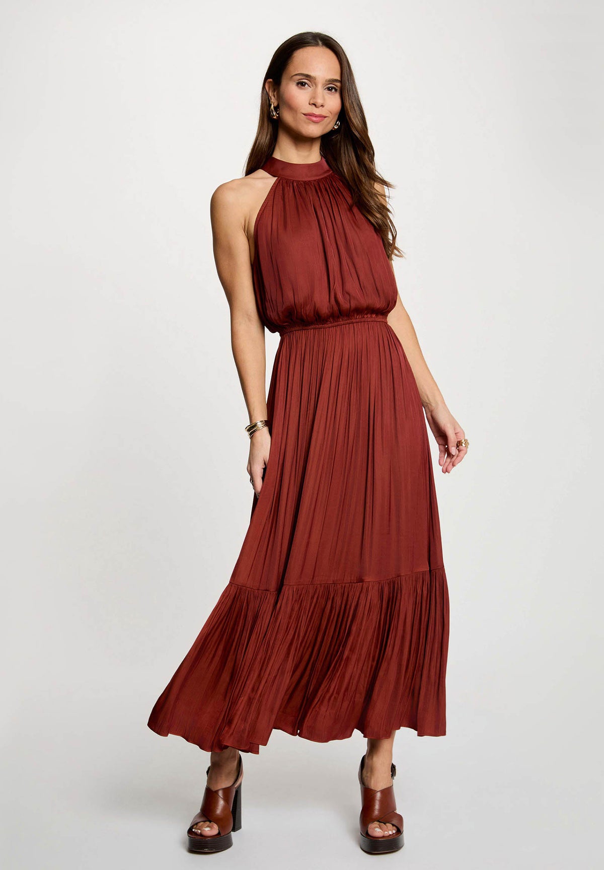 MORGAN DE TOI Women's dresses COGNAC BROWN