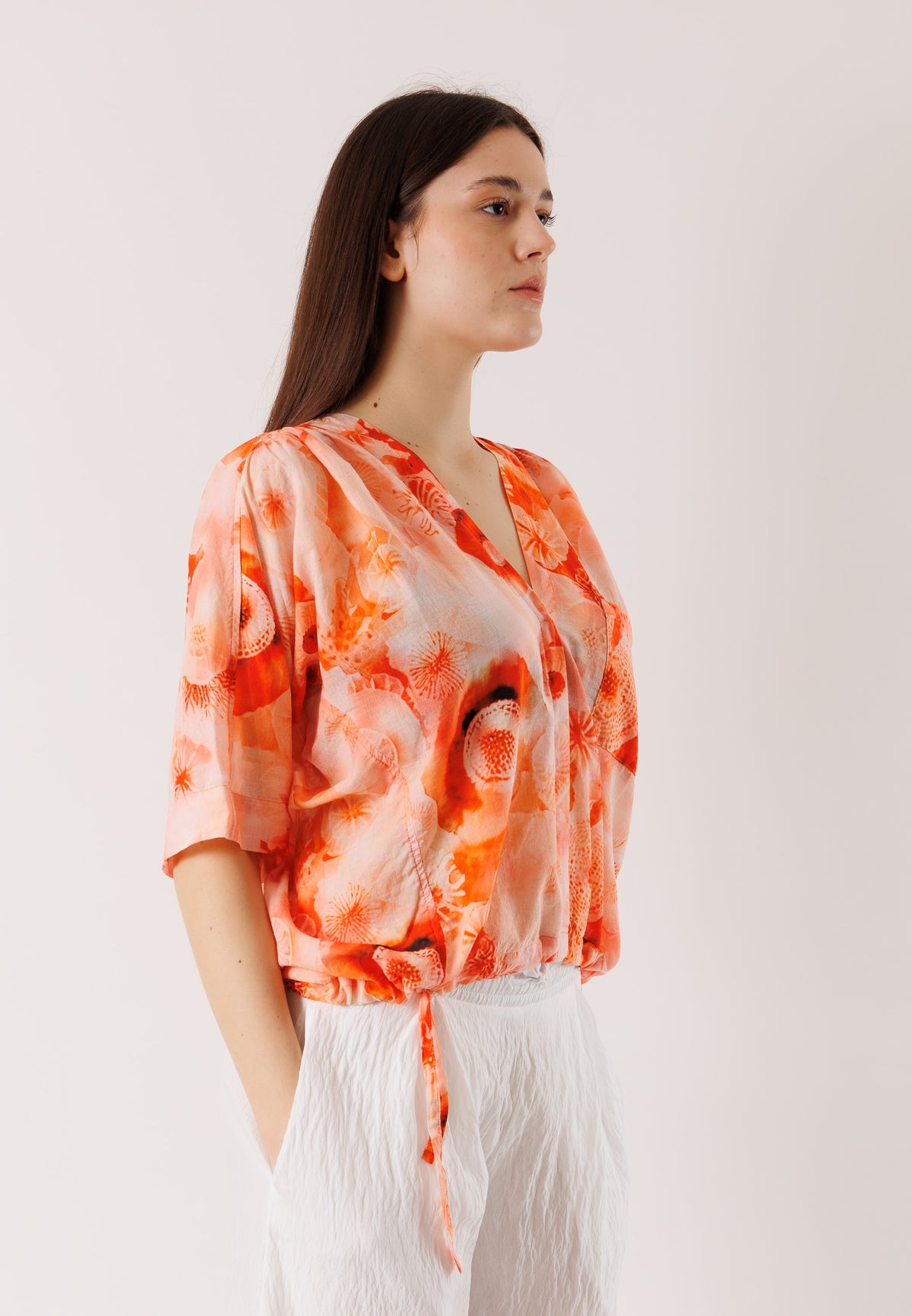 Blusa leggera scollo V D42532