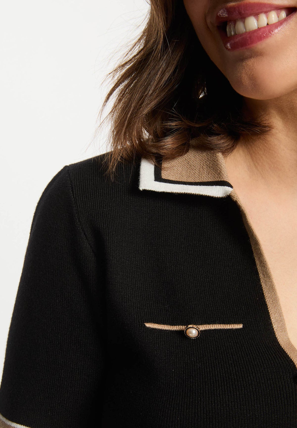 MORGAN DE TOI Women's Sweater BLACK-BEIGE