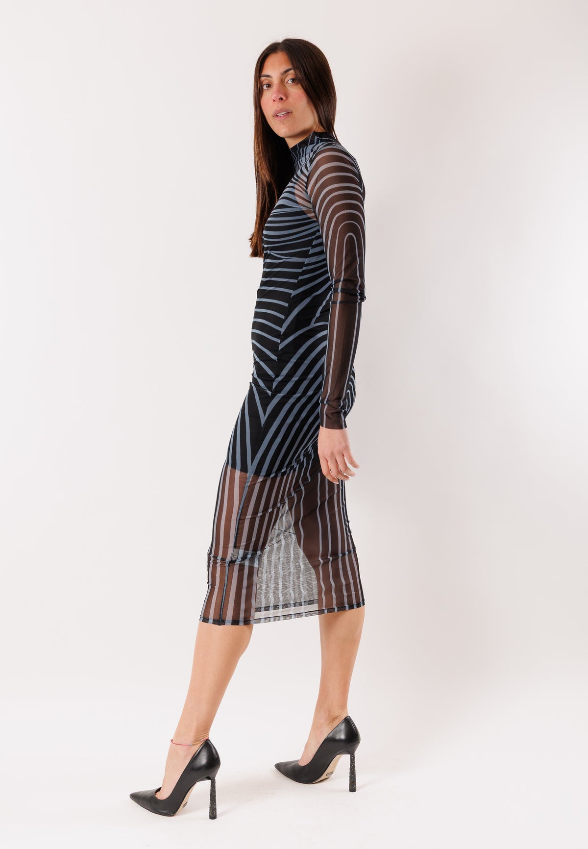 PATRIZIA PEPE Women's Black Sinuous Print Dresses