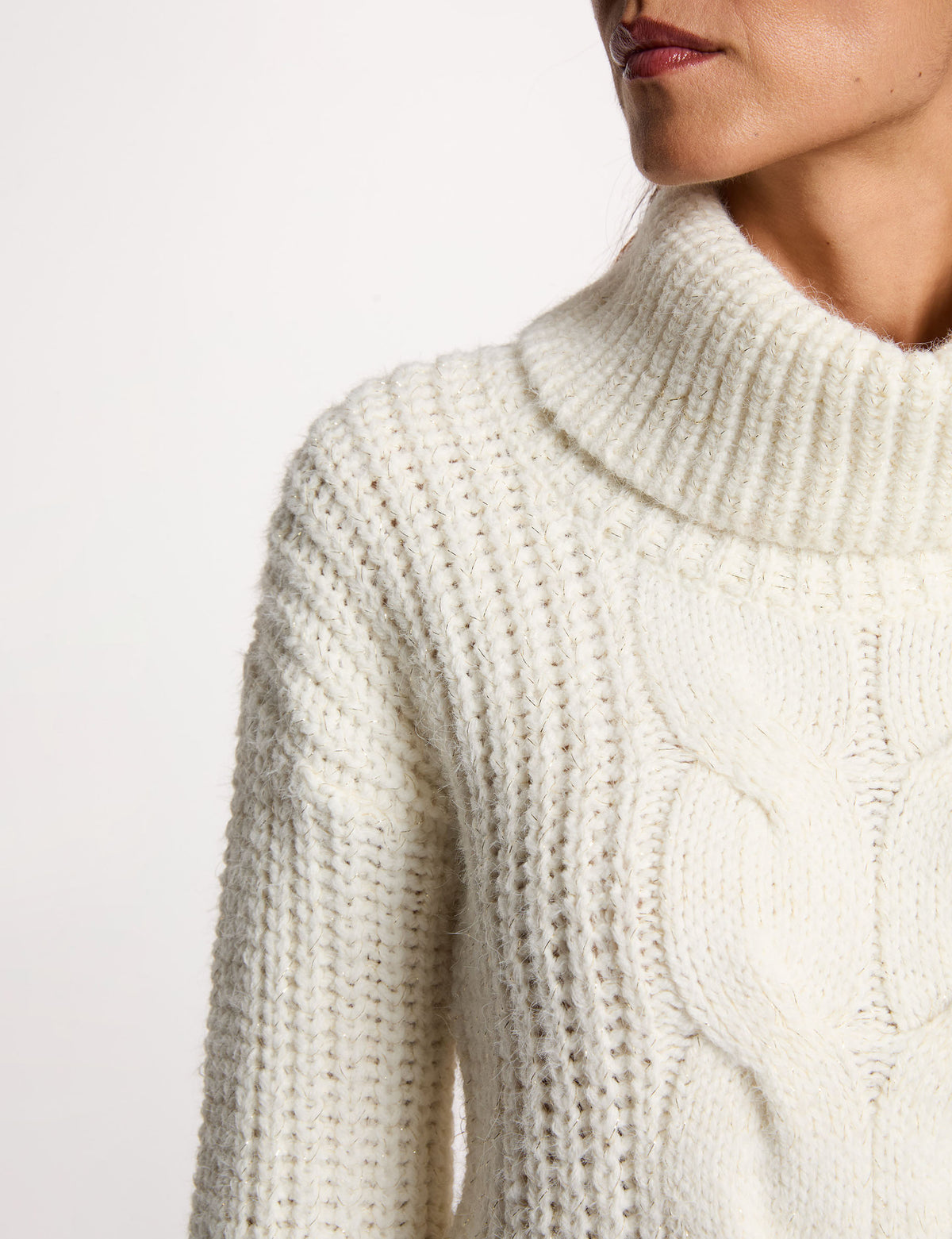 Morgan MGISELE maglia trecce collo alto
