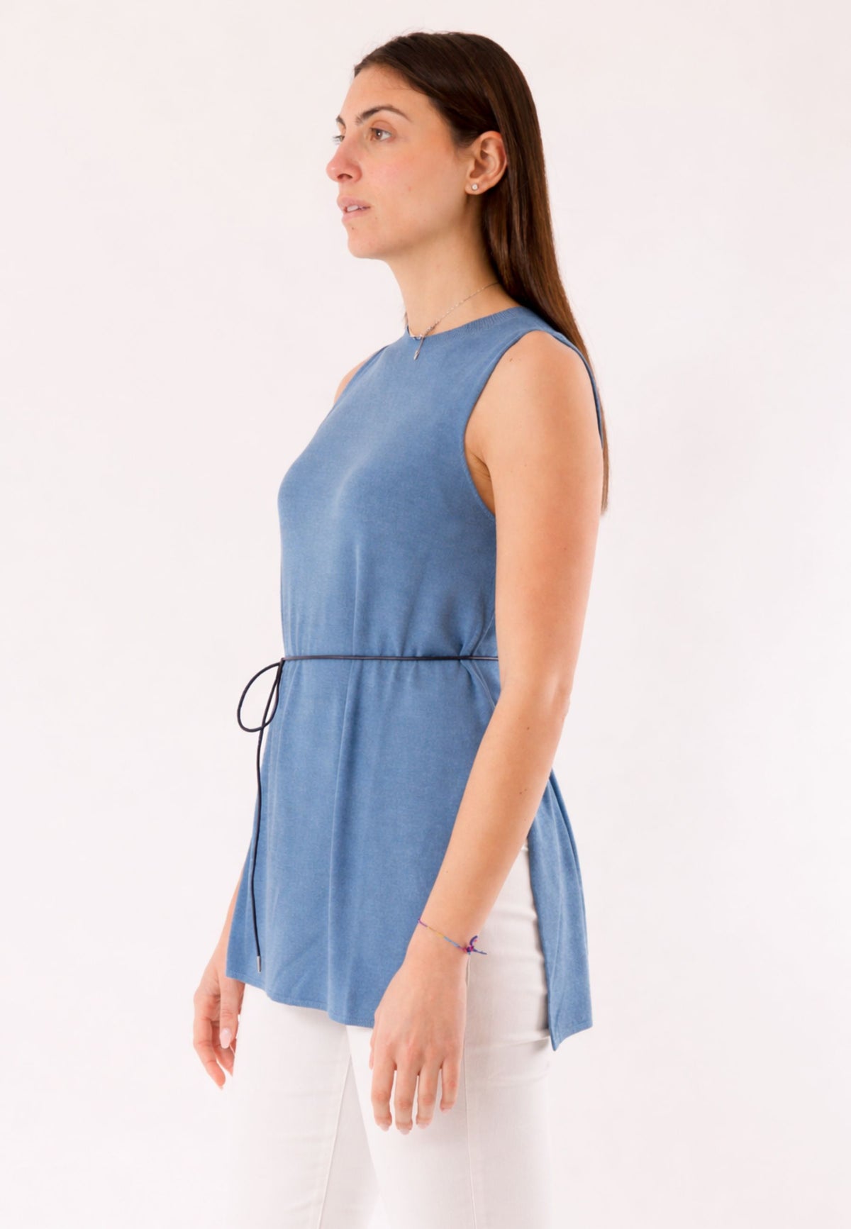 gilet lungo con cinturina 3M1521C