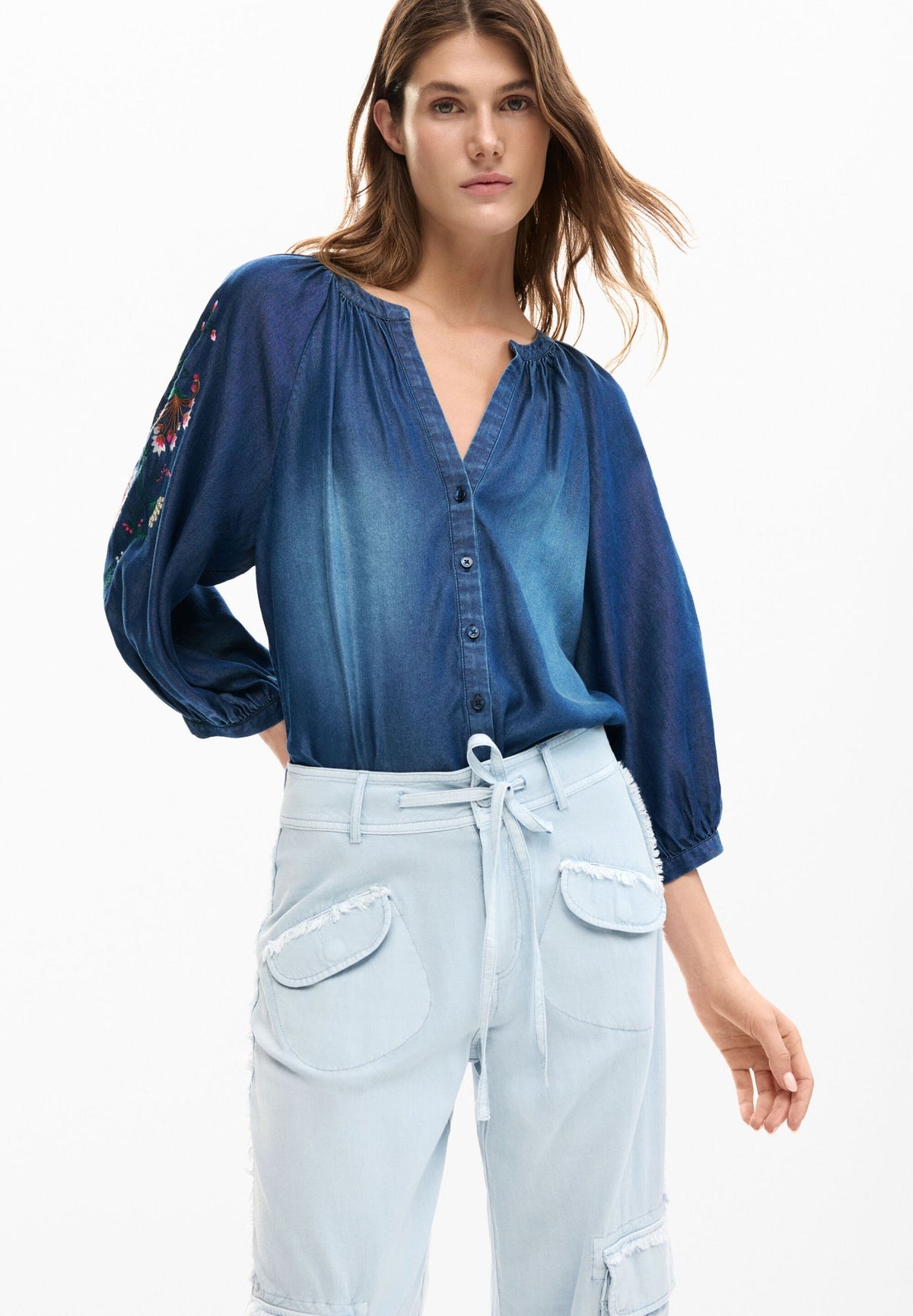 DESIGUAL Women's Blue Trousers