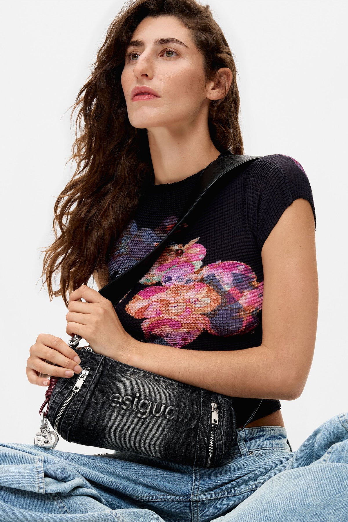 Borsa media in denim 26WAXD072070