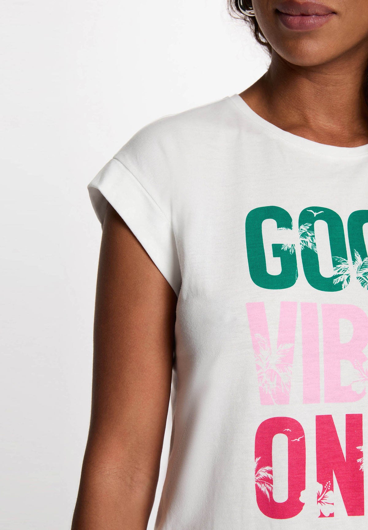 T-shirt con scritta multicolore DONLY