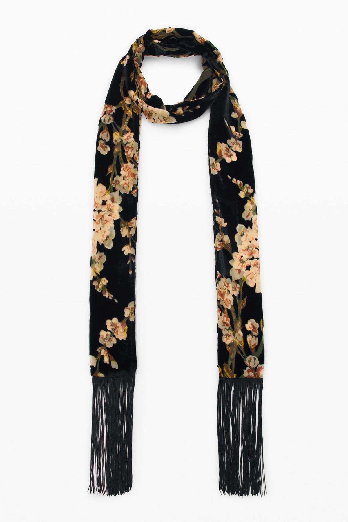 foulard con frange a fiori 26WAWA382000