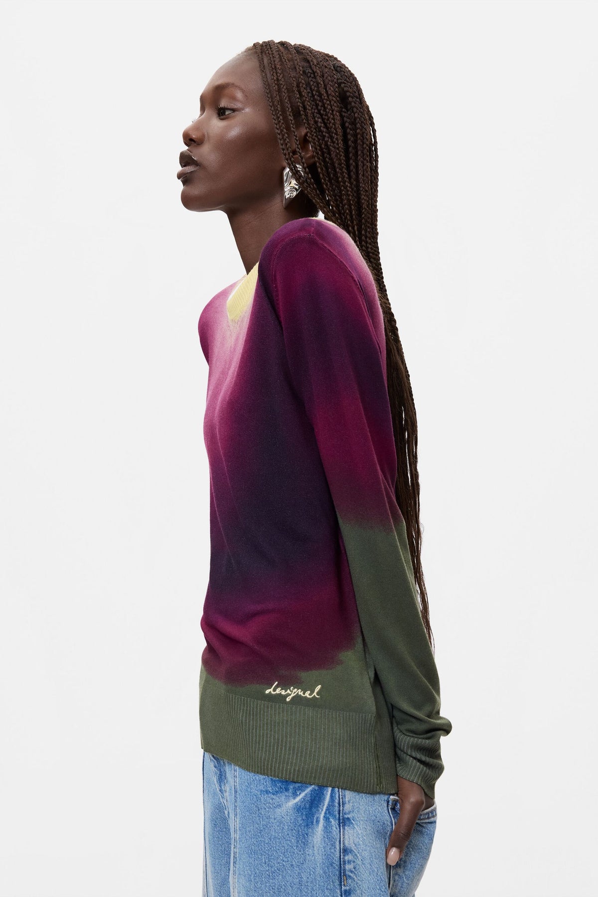 maglione a maglia fine effetto sfumato 26WWJF263004