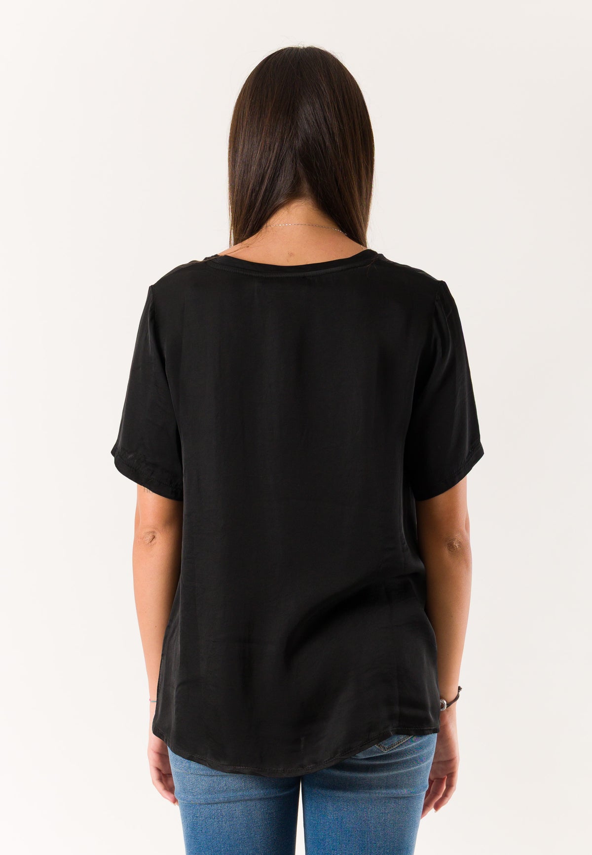 t-shirt a mezze maniche in raso 424219