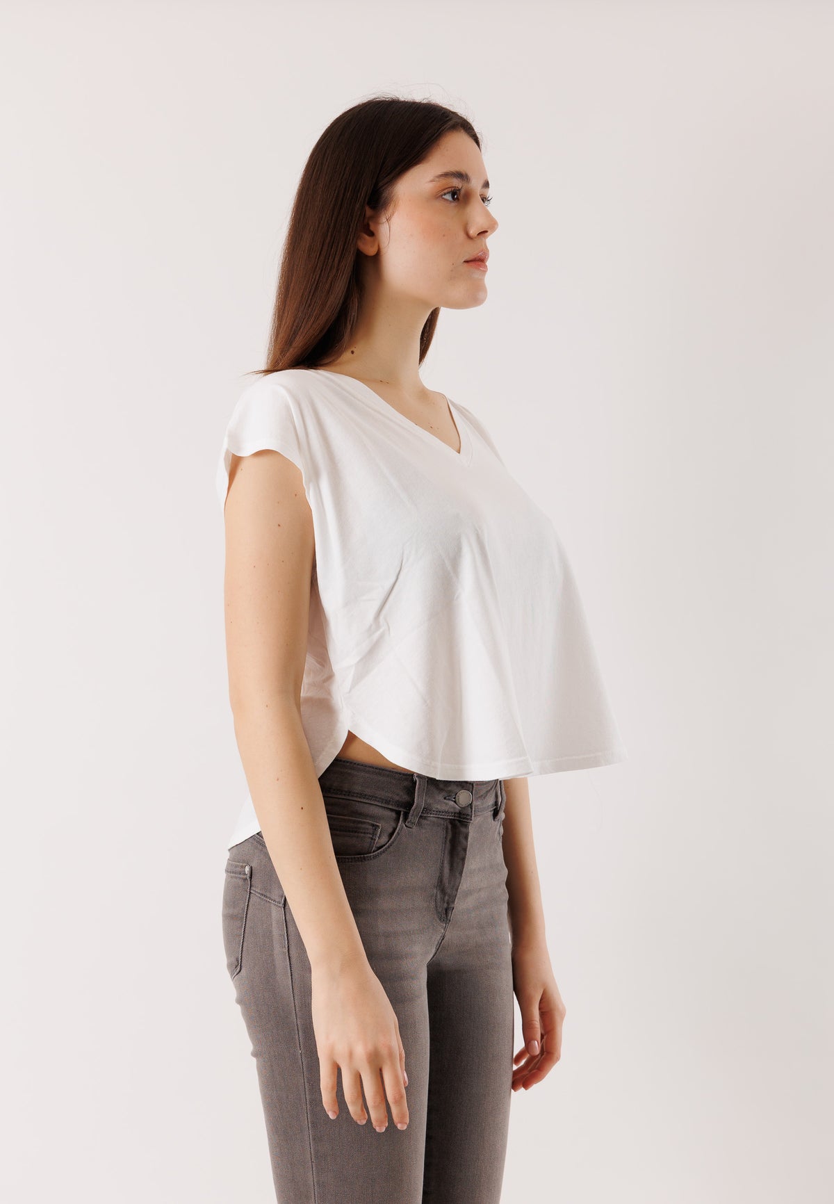T-shirt morbida scollo V D42400