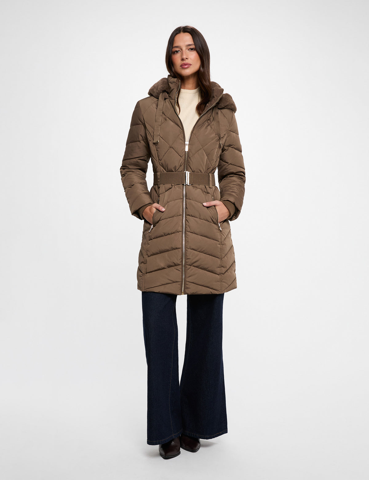 MORGAN DE TOI Women's Khaki Down Jacket