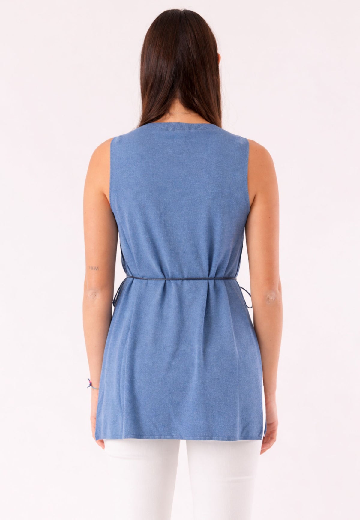 gilet lungo con cinturina 3M1521C