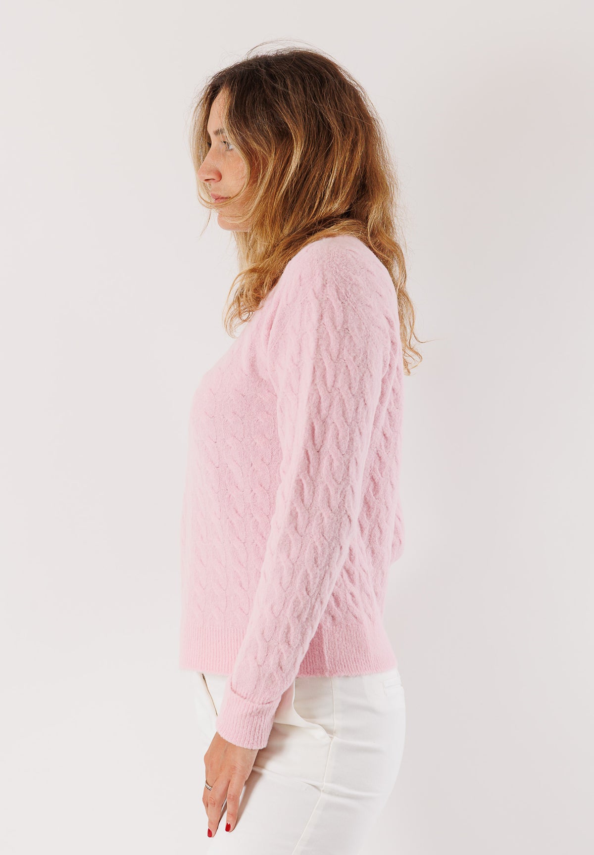 Maglione girocollo misto lana e mohair 3M0885C