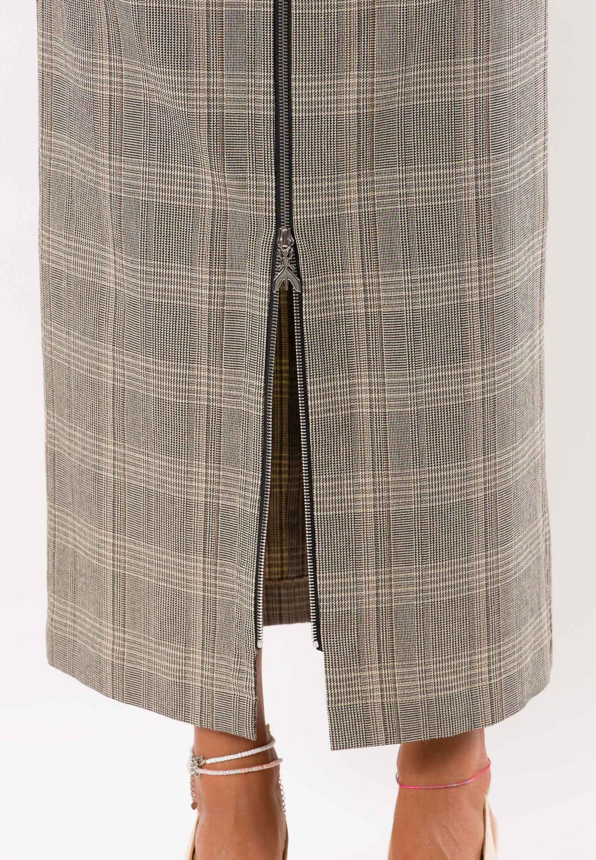 PATRIZIA PEPE Women's Brown Check Skirt