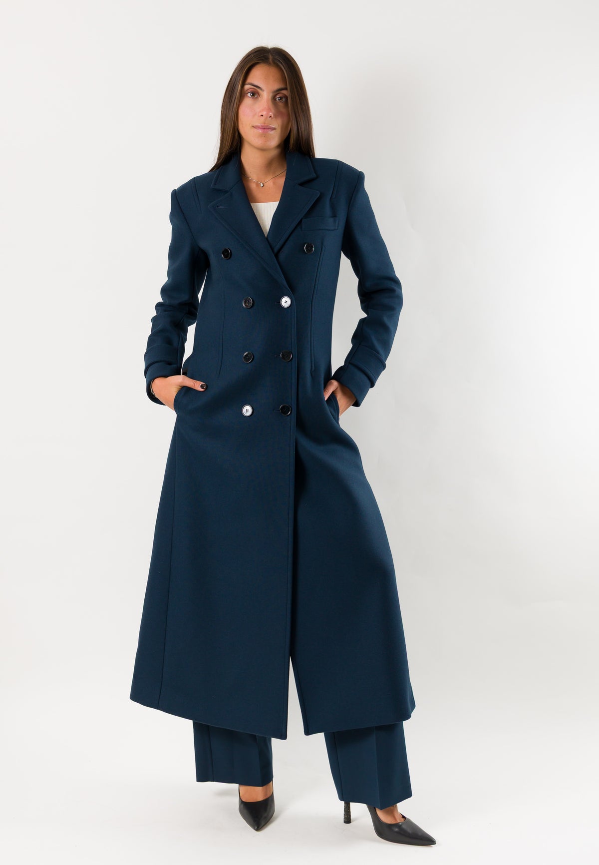 Patrizia Pepe 2O0095 Cappotto lungo doppiopetto