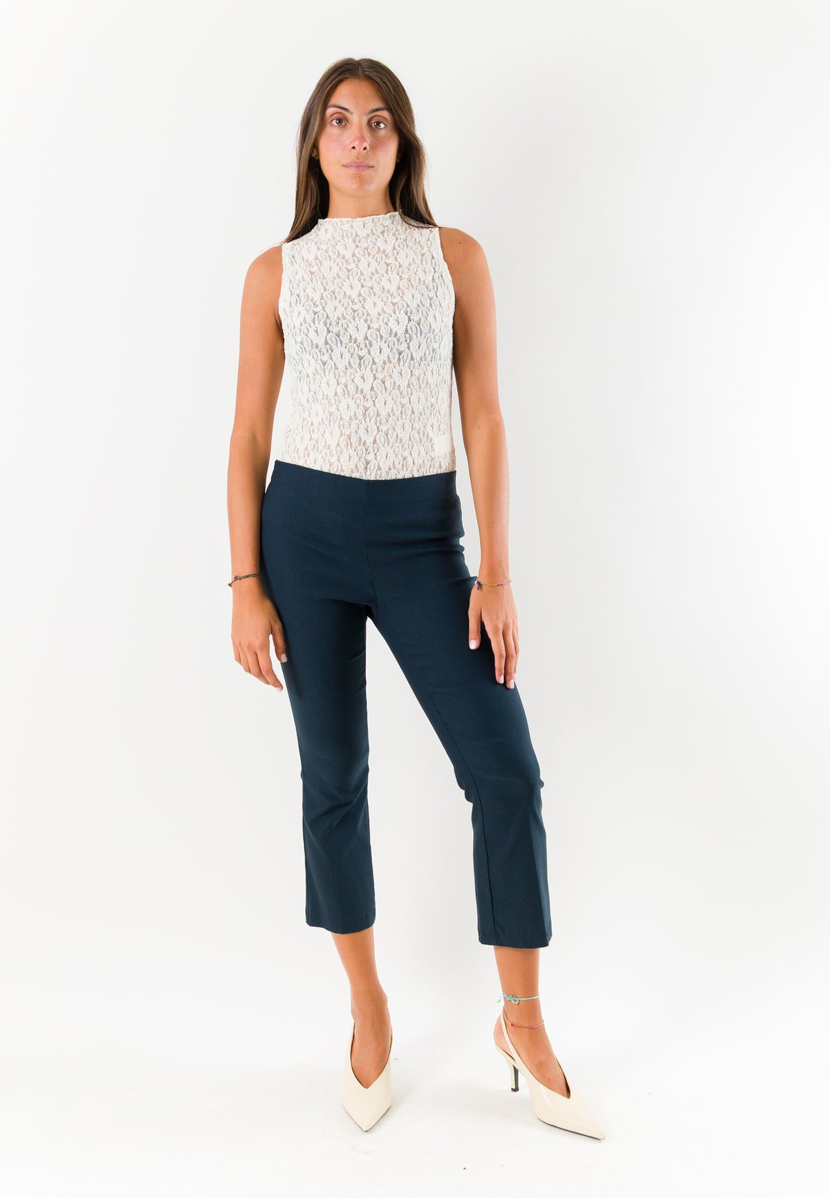 Pantaloni donna cropped elasticizzati AI26665