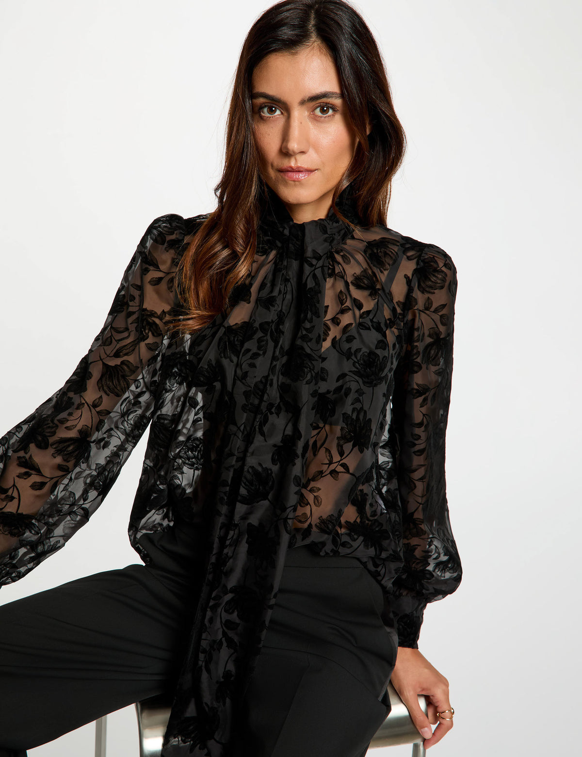 Morgan ORMAJ blusa ricamata effetto trasparenza