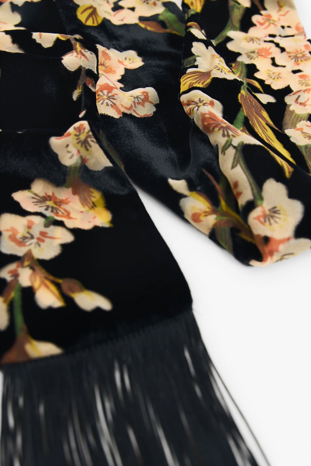 foulard con frange a fiori 26WAWA382000