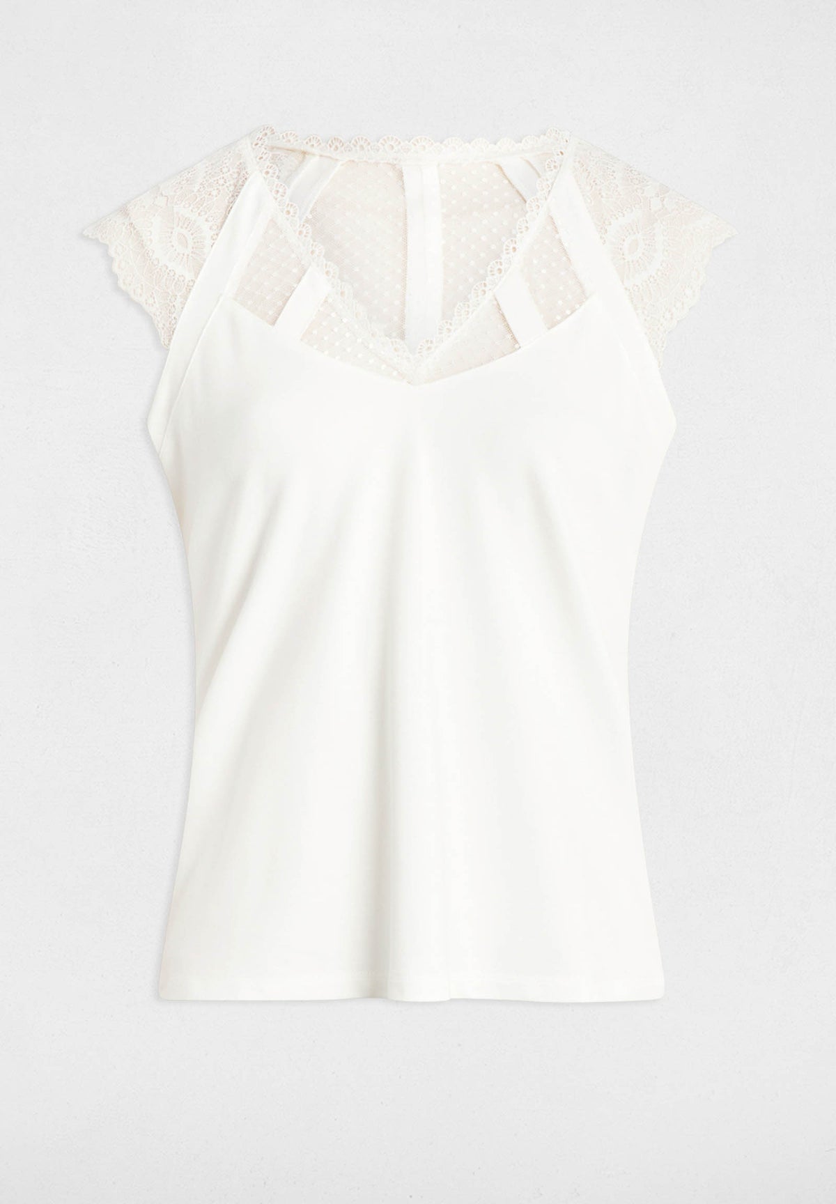 Top con inserti in pizzo DEMYL