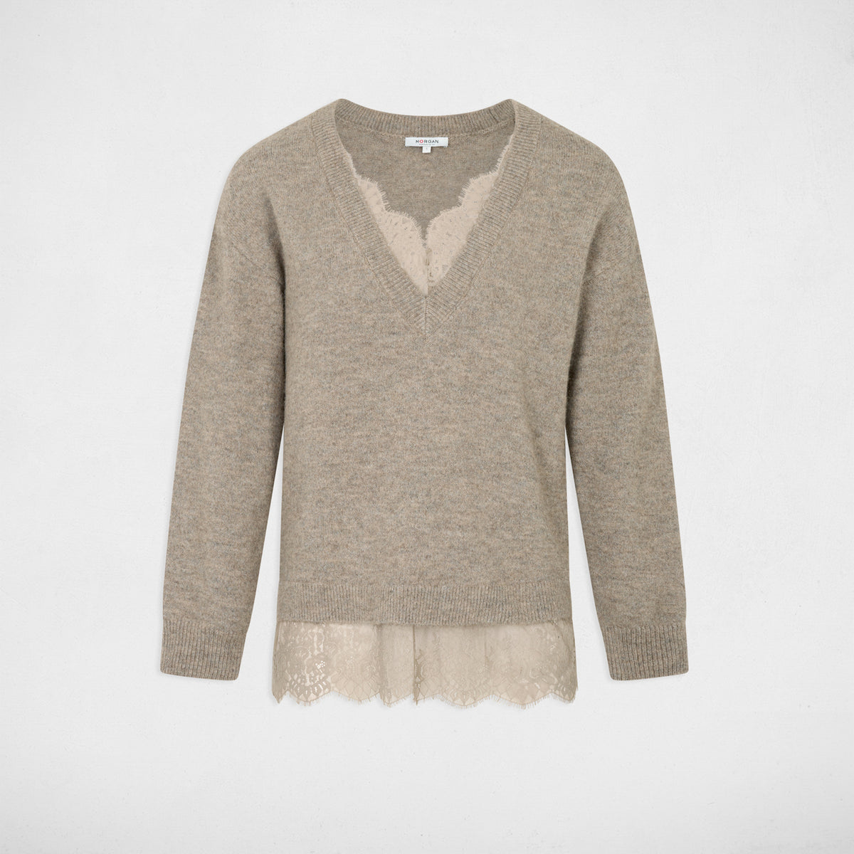 Morgan MALICE maglia pizzo effetto layering