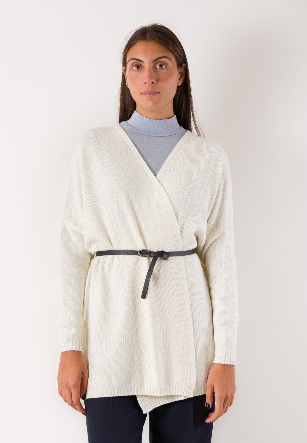 Cardigan incrociato con cintura 3M1745