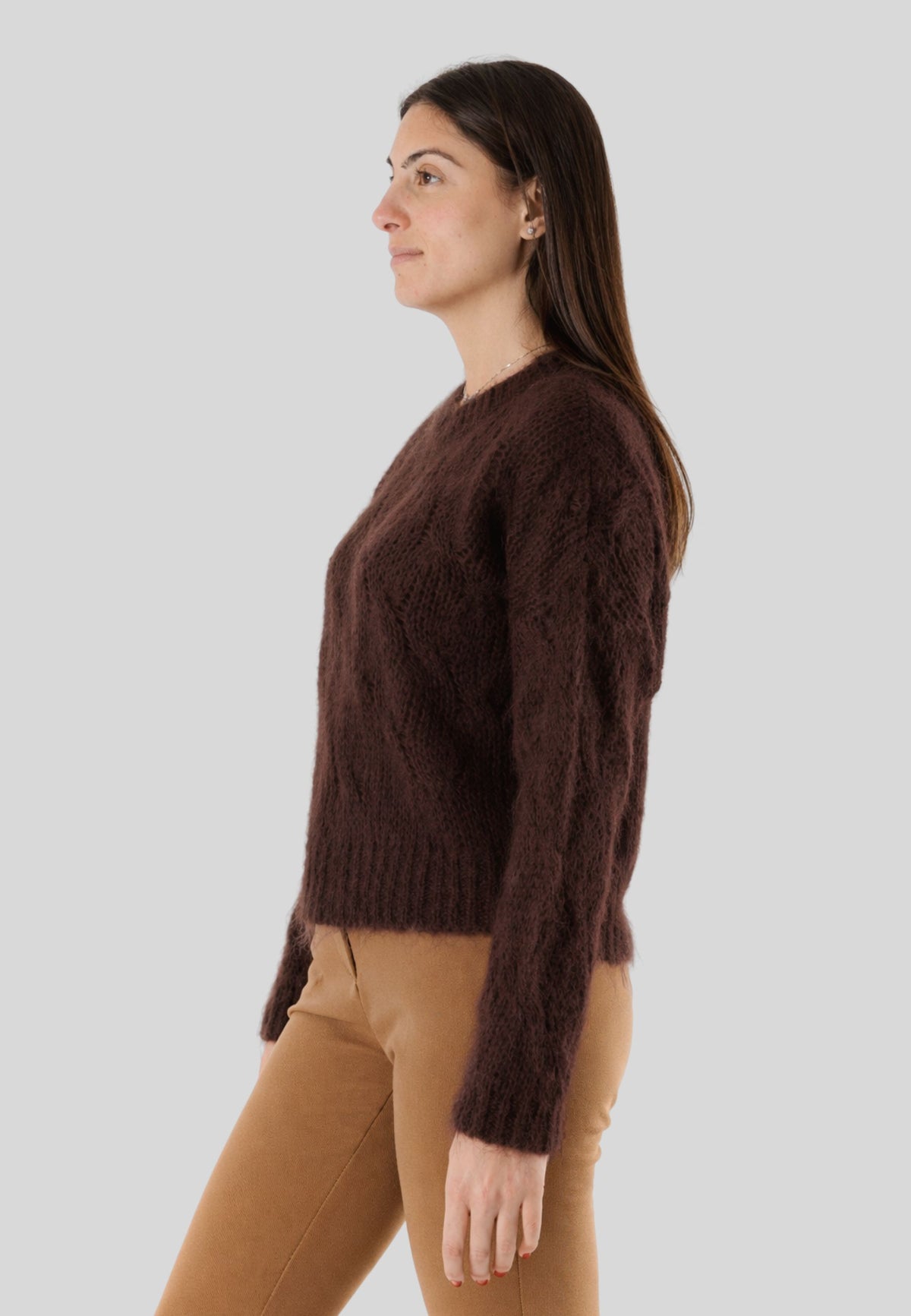 Maglia girocollo con trecce 3M0893CN