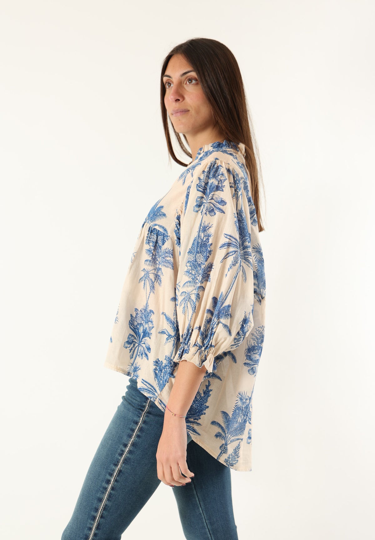 Camicia in 100% Cotone con Stampa Toile de Jouy BY08207
