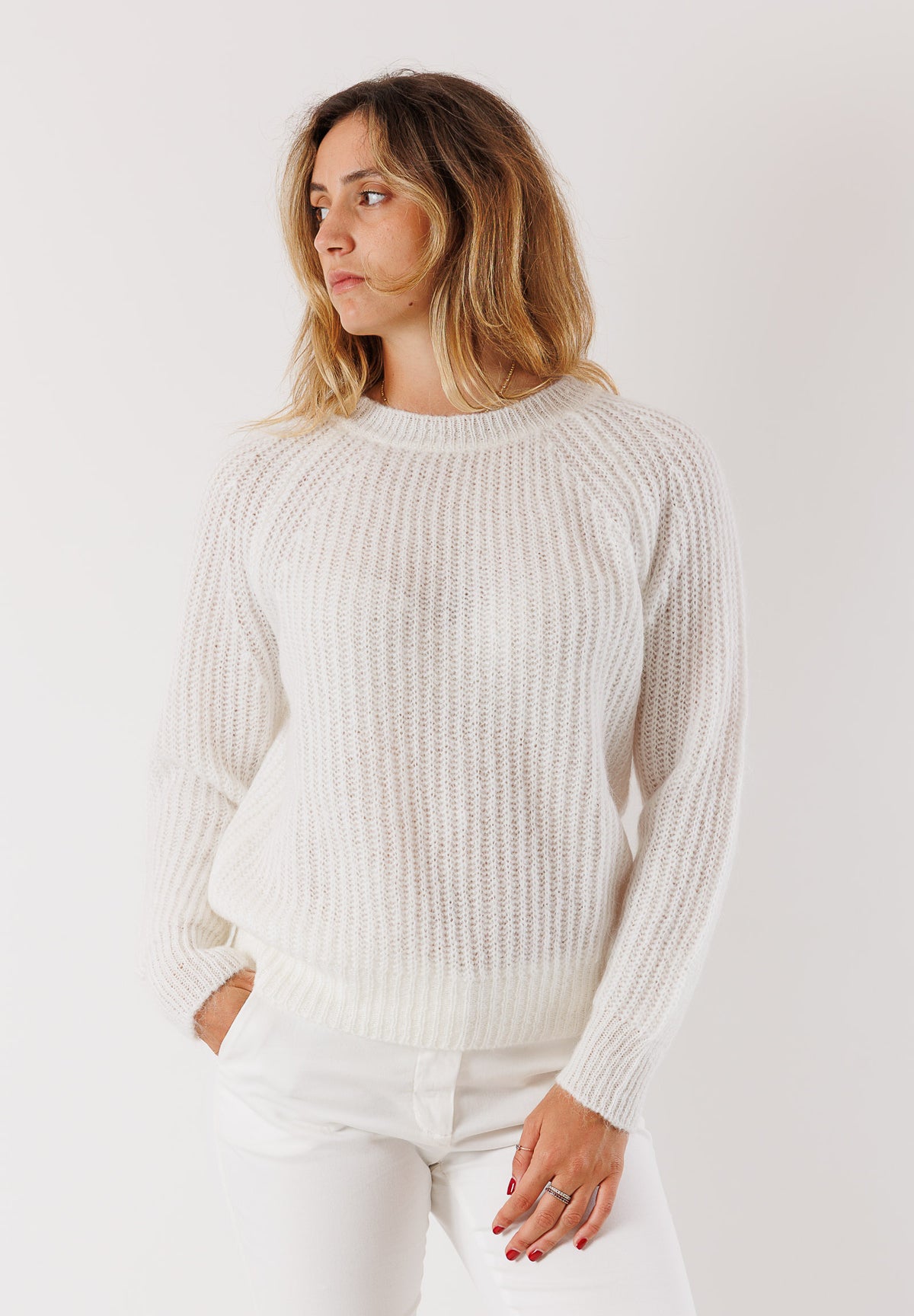 Maglia in filato misto mohair e lana 3M0860C