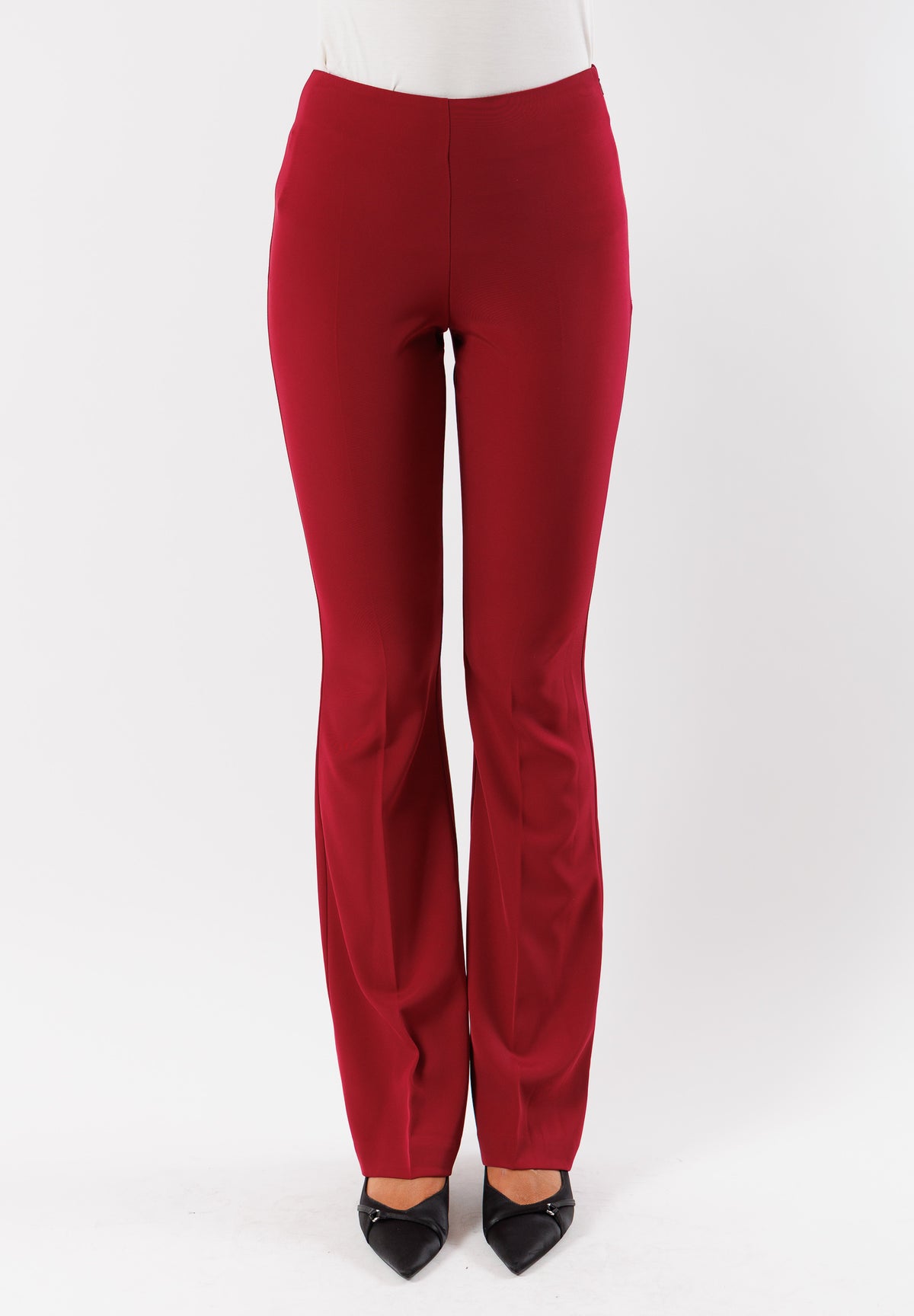 Pantaloni a zampa in tessuto elasticizzato AI25541