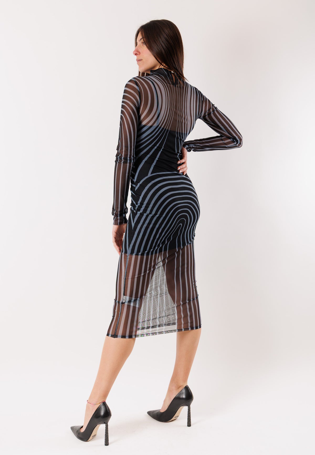PATRIZIA PEPE Women's Black Sinuous Print Dresses