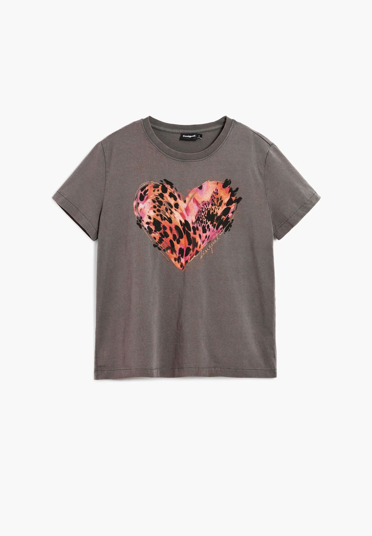 T-shirt con stampa cuore animal print 26SWTK53