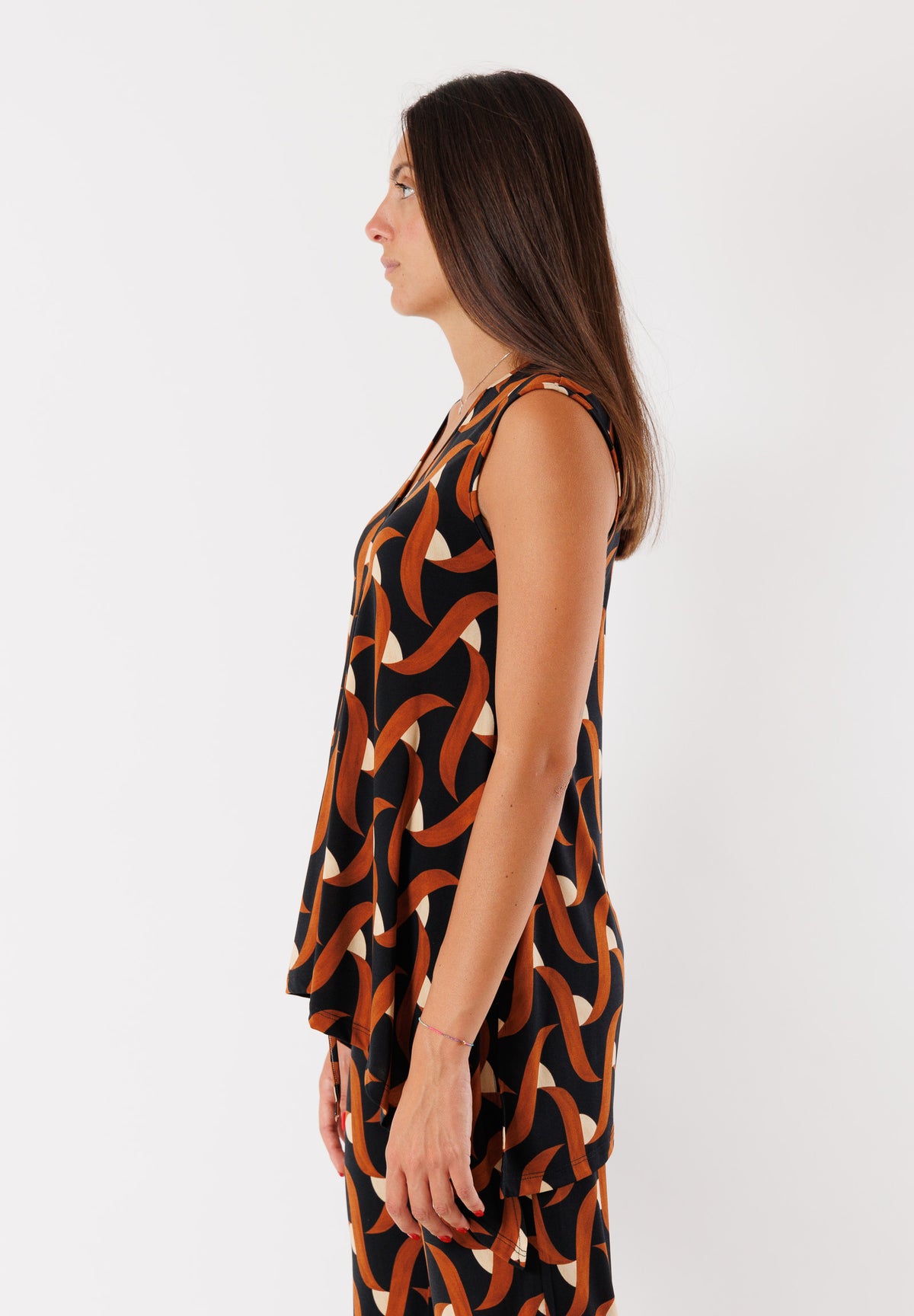 Top senza maniche  in jersey fantasia PE25306
