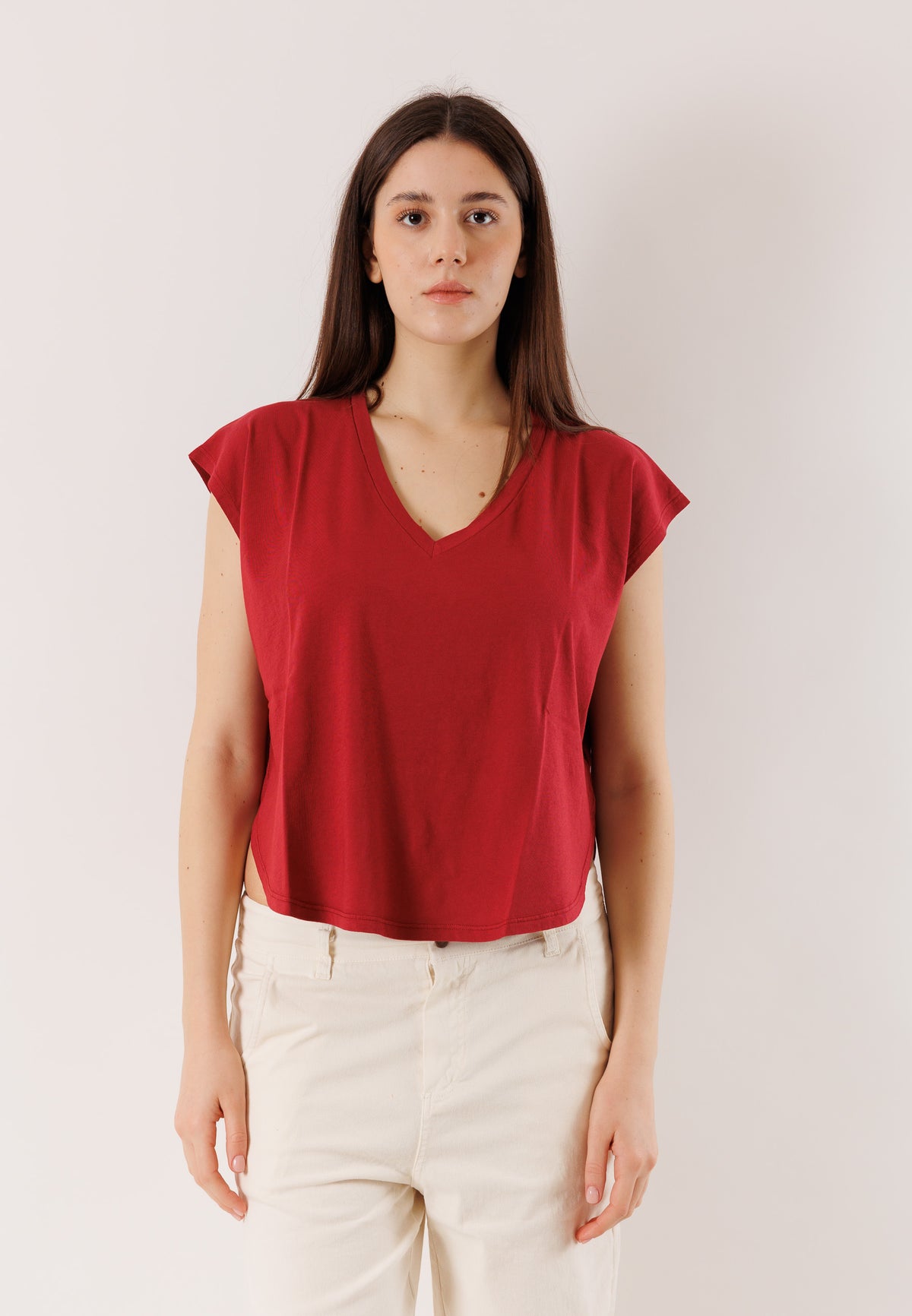 T-shirt morbida scollo V D42400