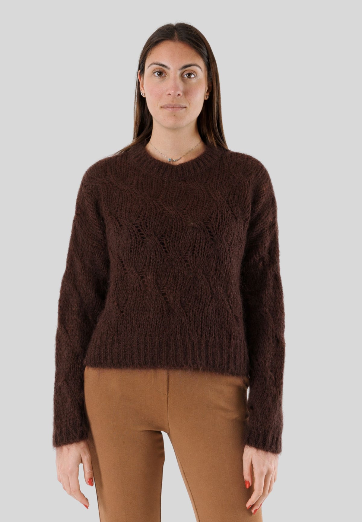 Maglia girocollo con trecce 3M0893CN
