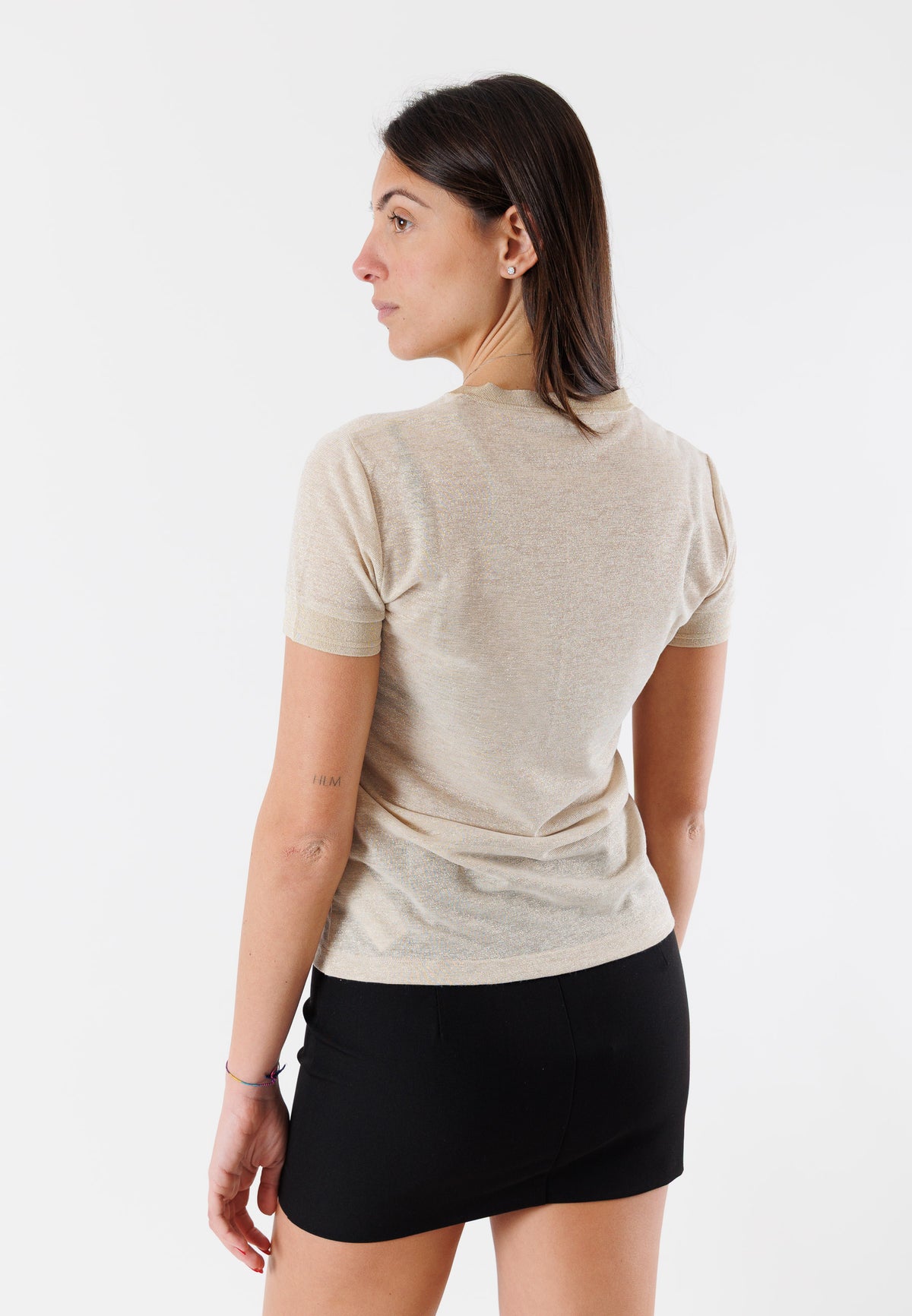 PATRIZIA PEPE Women's beige lurex fly sweater