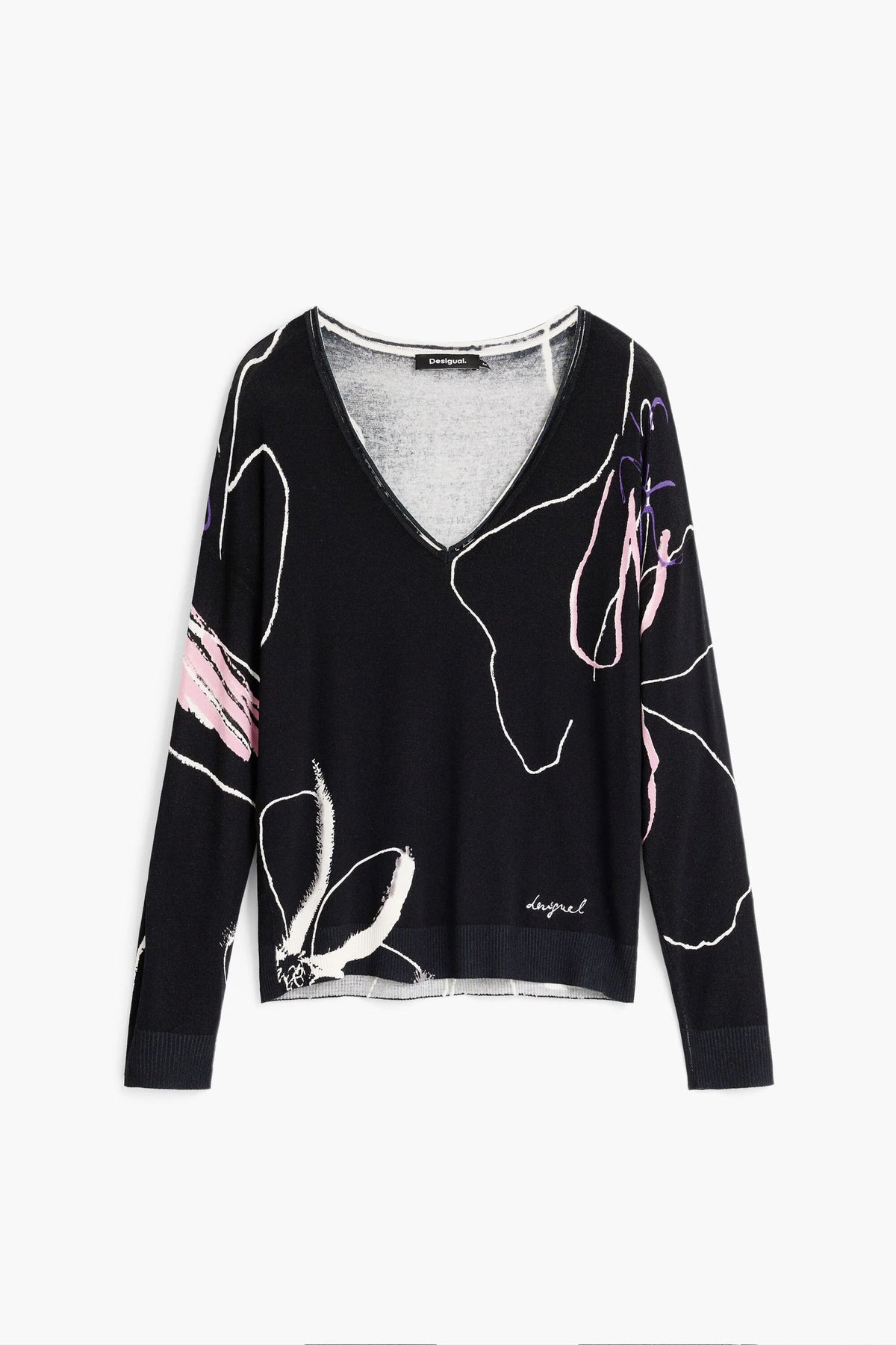 maglione lavorato a maglia con fiori 26WWJF292000