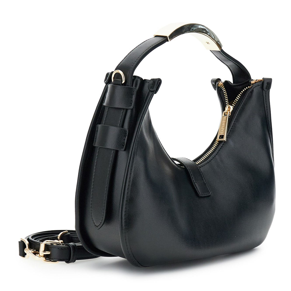 minibag liscia effetto pelle con bordature nero C3YC1113N001TGUNERO