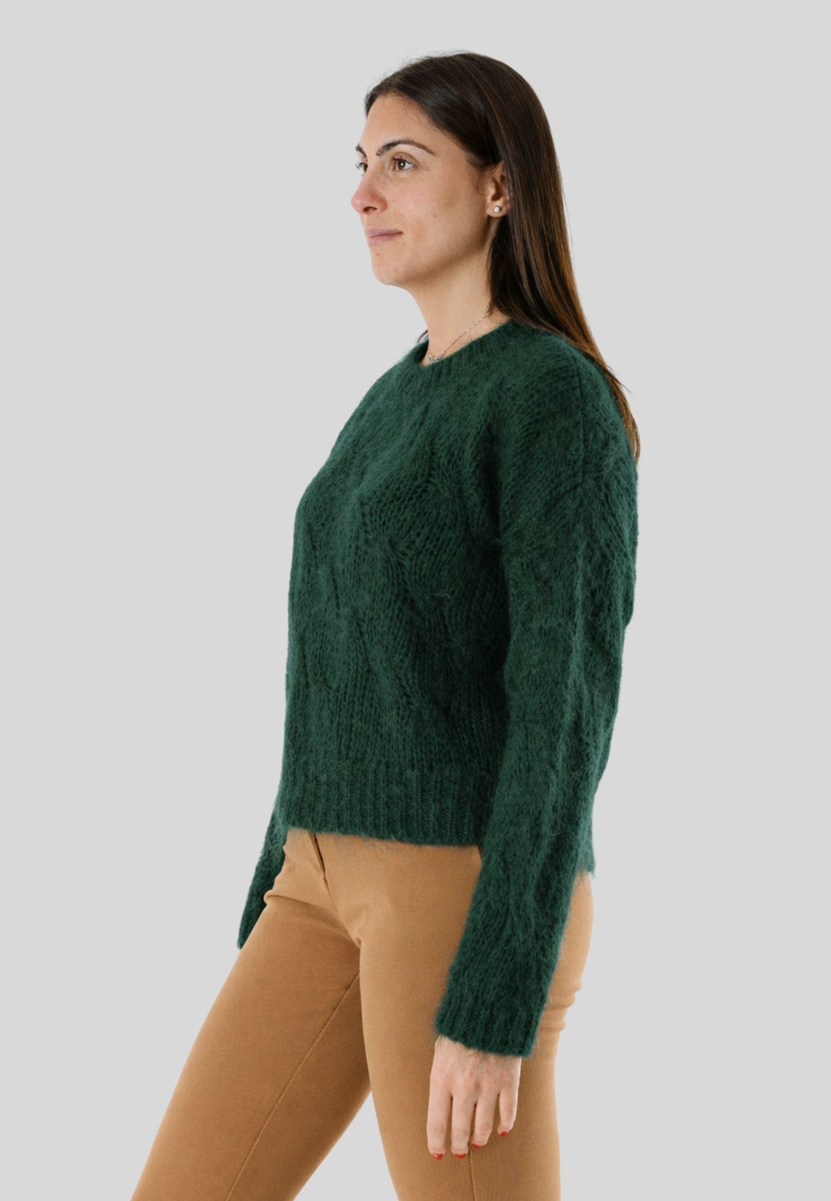 Maglia girocollo con trecce 3M0893CN