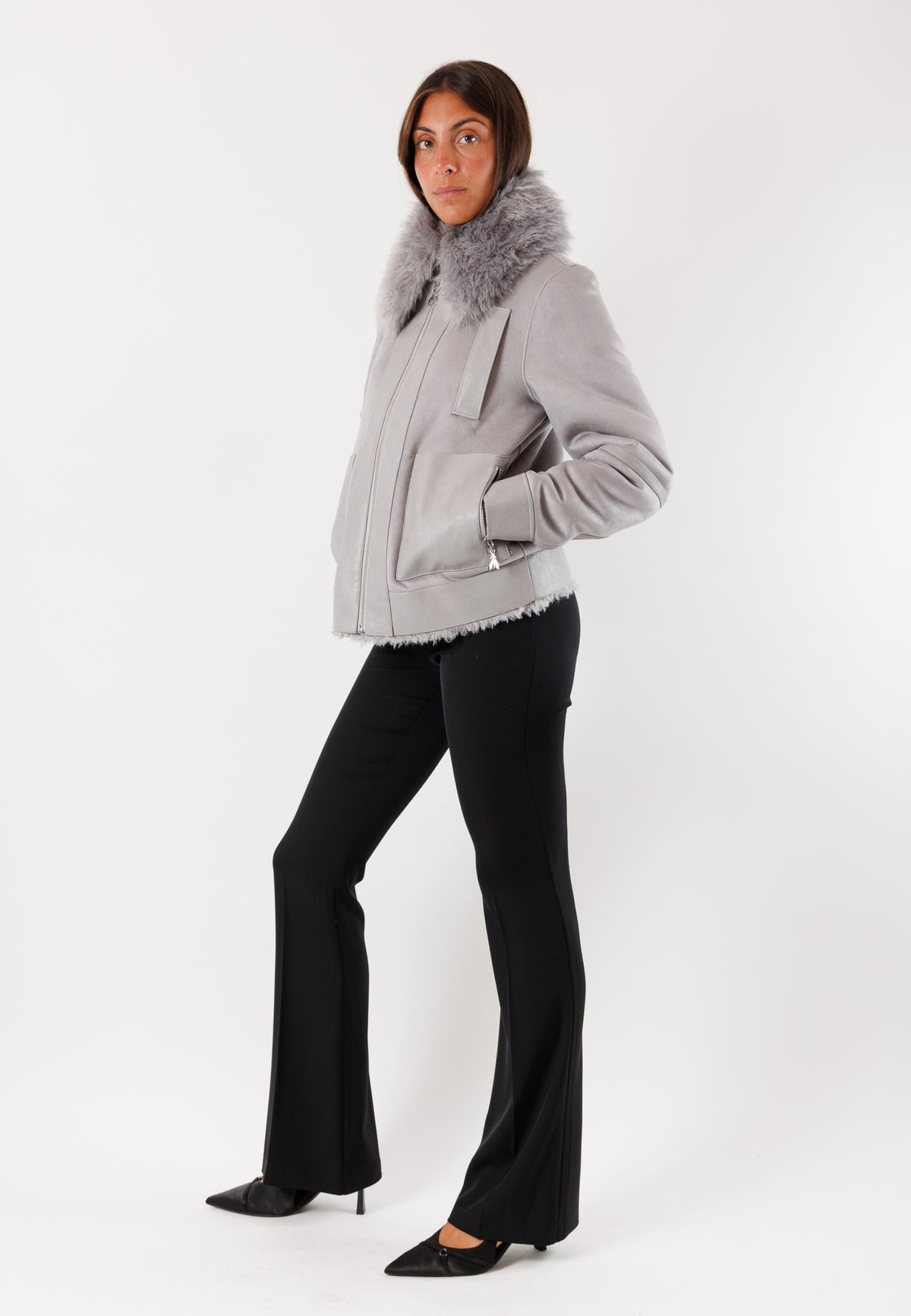 PATRIZIA PEPE Women's Mistery Gray Jacket