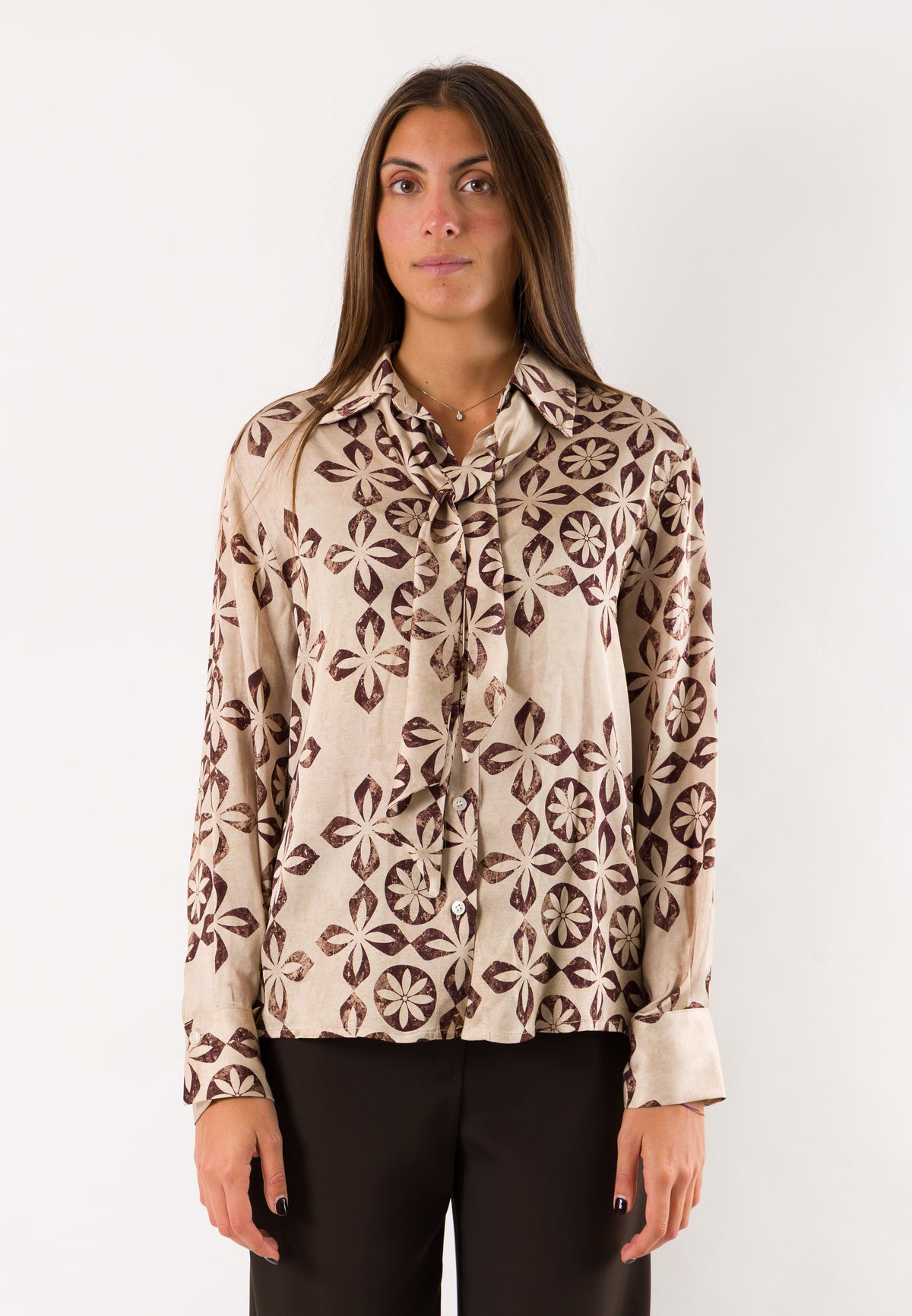 Mesange AI26798 camicia fantasia foulard