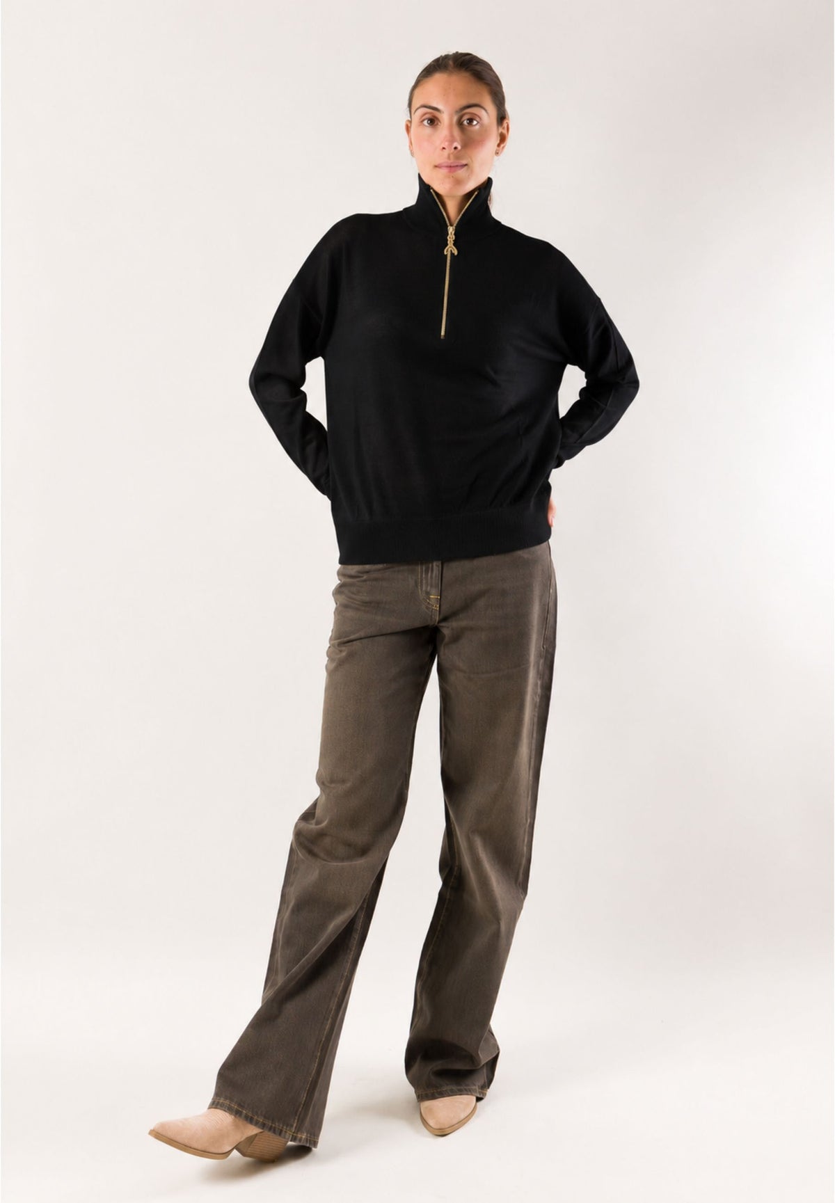 Patrizia Pepe 2K0170 maglia zip collo alto