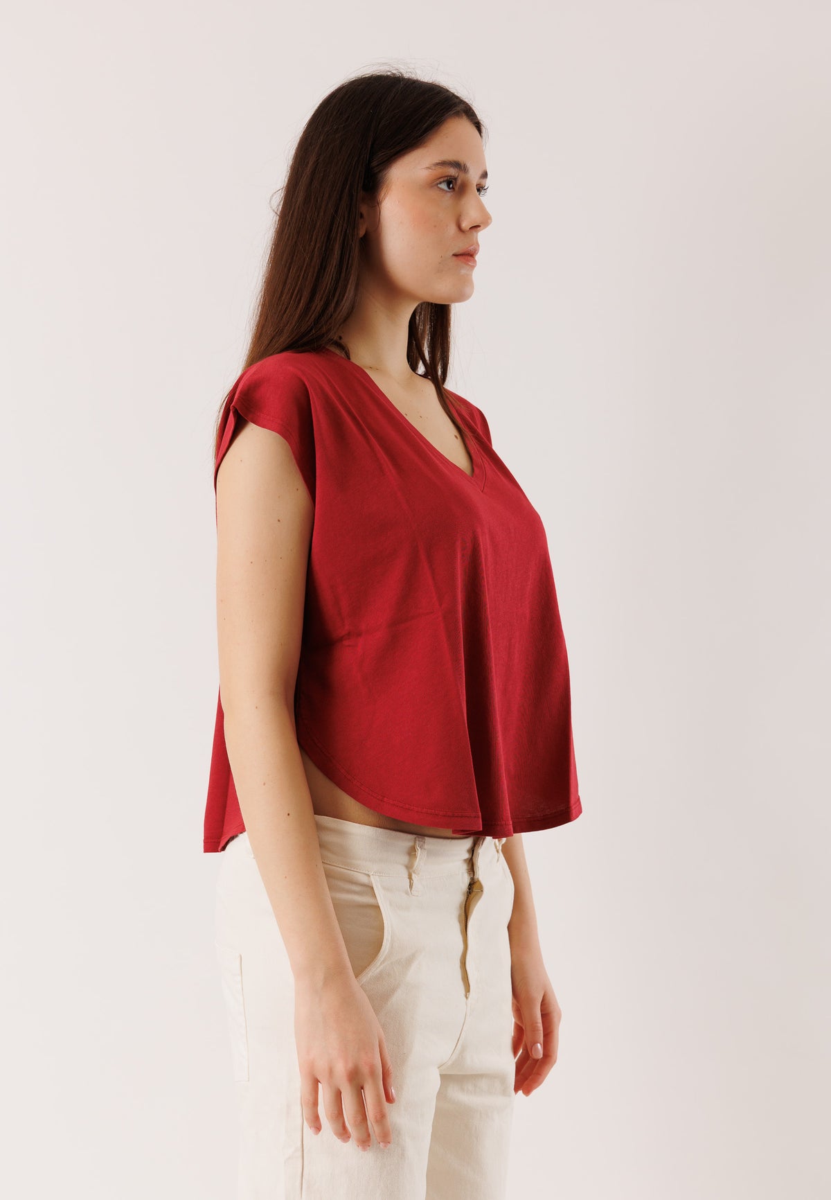 T-shirt morbida scollo V D42400
