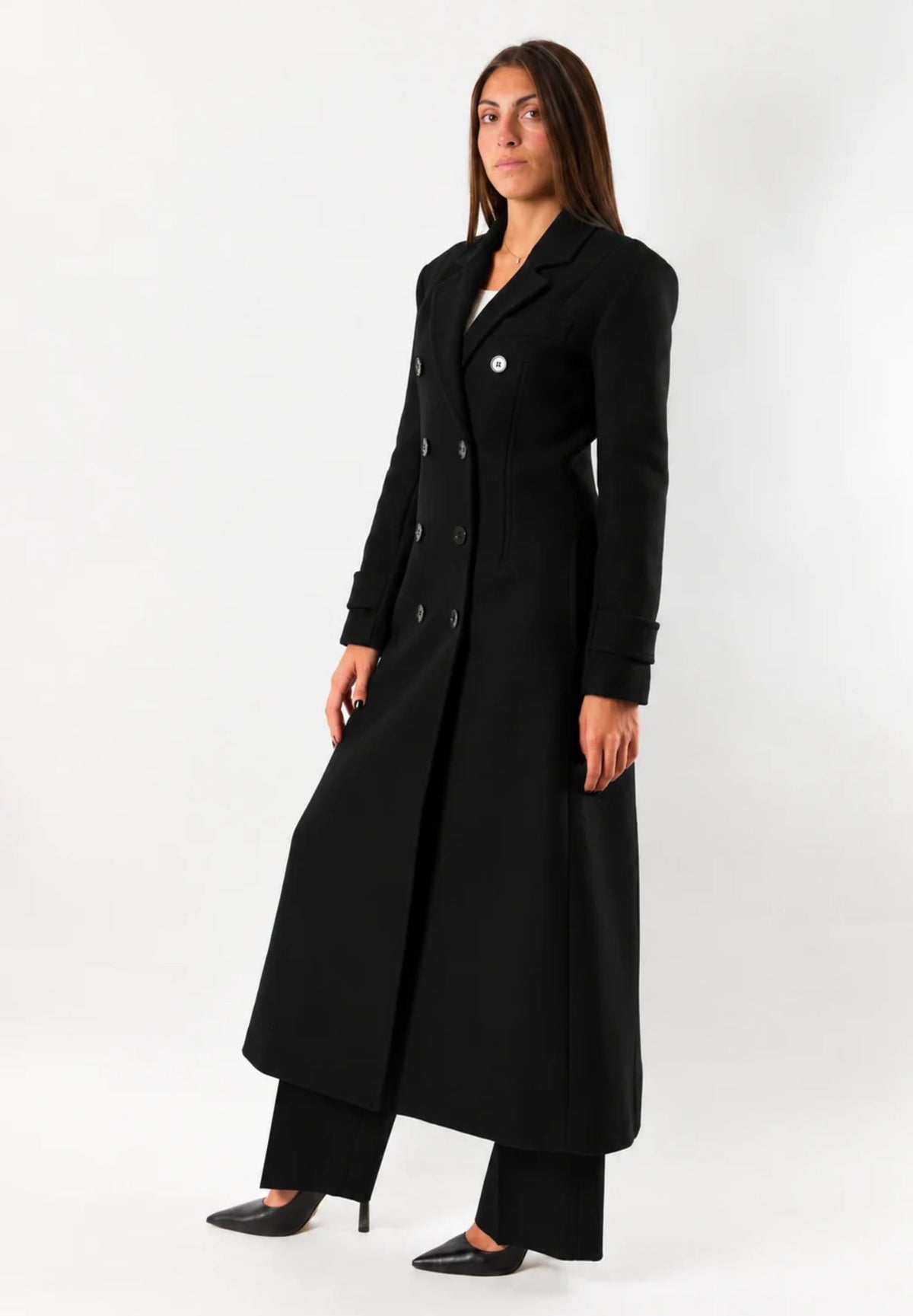 Patrizia Pepe 2O0095 Cappotto lungo doppiopetto